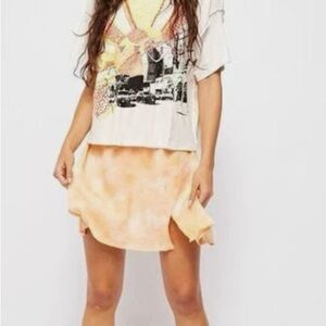 Free People Orange/White tie-dye Skirt